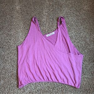 We the free purple twist slouchy crop top